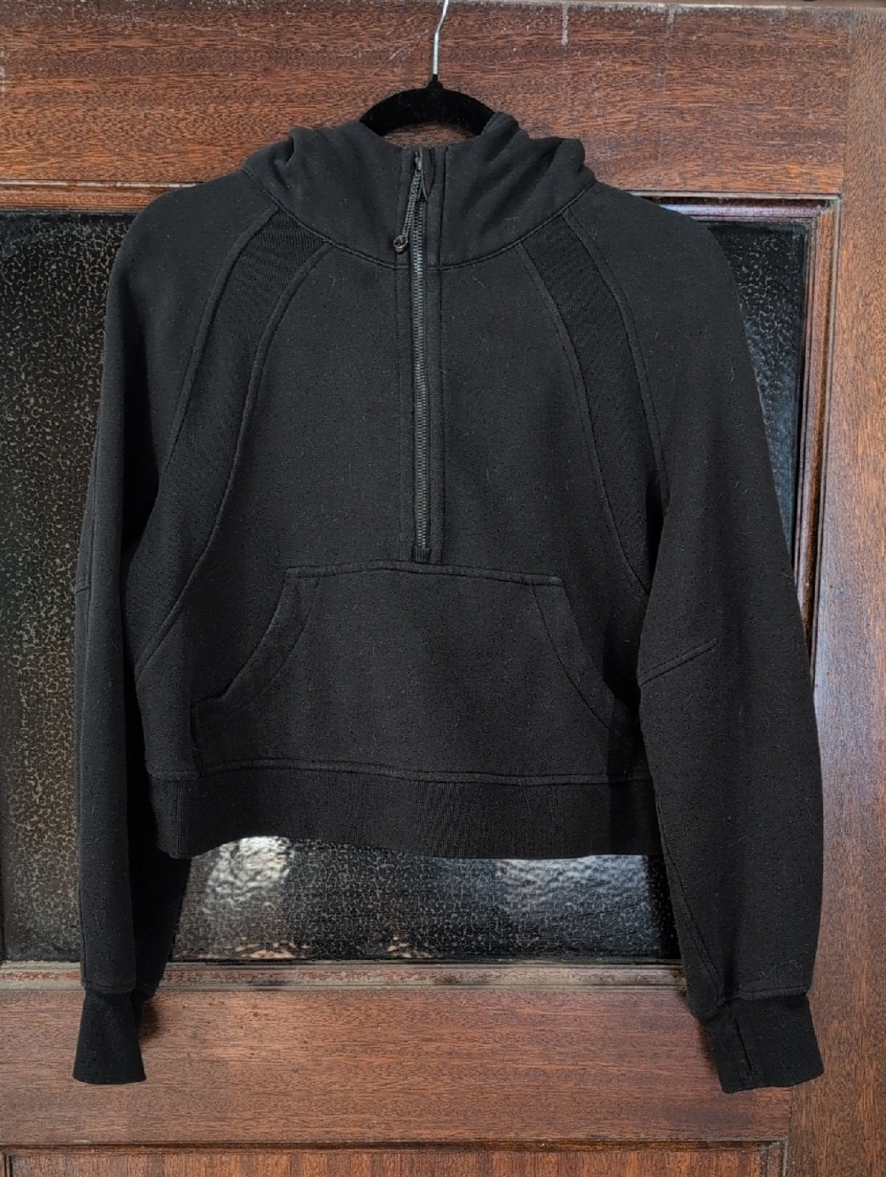 lululemon athletica Black Half-Zip Cropped Hoodie
